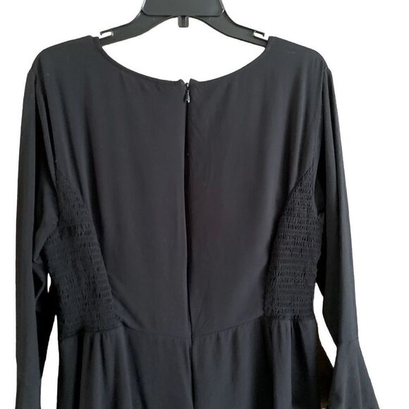 Old Navy Black Long Sleeve Fit & Flare Midi Dress Size XL - Picture 8 of 12